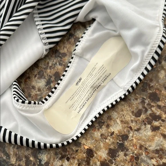 Striped and Solid Black Bikini Bottoms - Picture 2 of 2